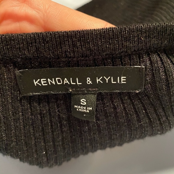 KENDALL & KYLIE BLACK AND SPARKLY CROP SWEATER - Picture 2 of 3